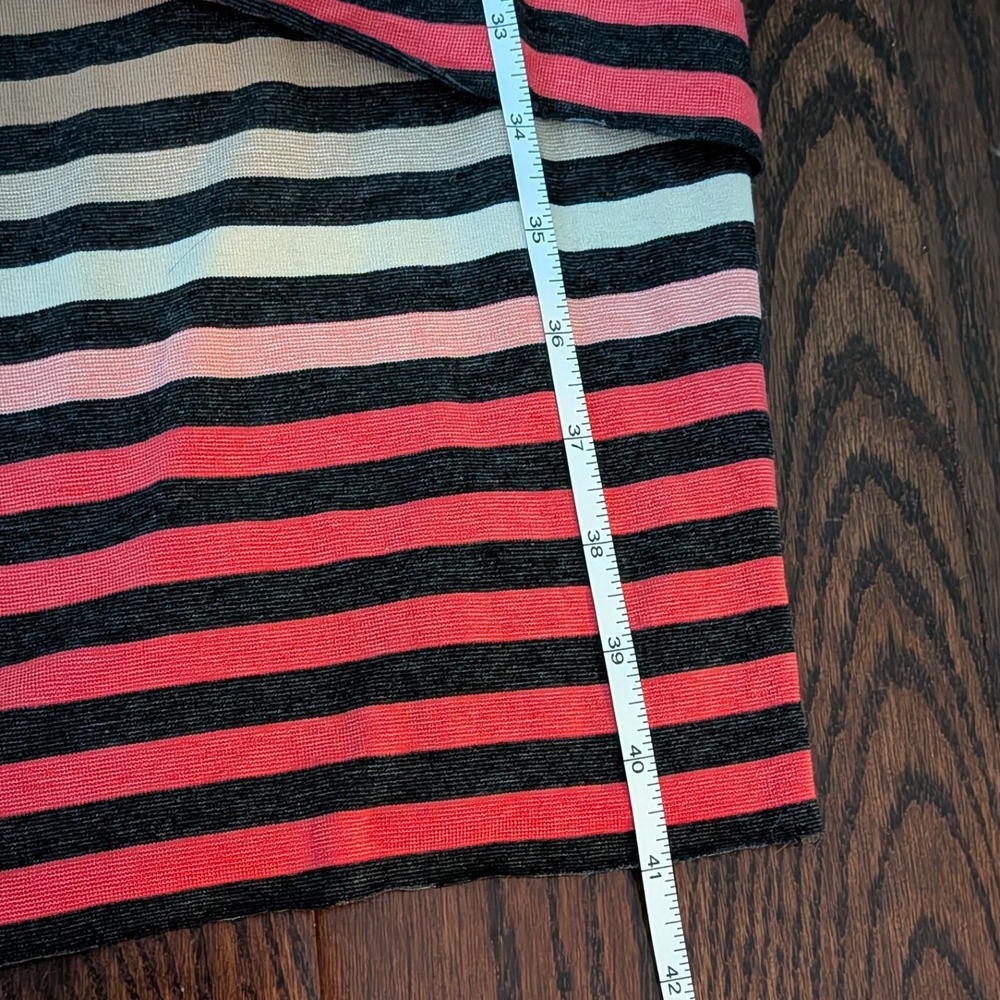 Bailey 44 Womens Sz Small Striped Layered Bodycon Dress Coral Gray Tan ANT-1286 - Picture 8 of 8